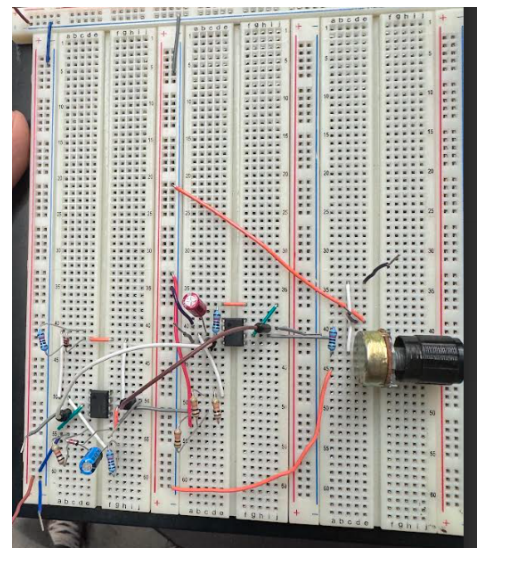 Breadboarded electronics prototype used to represent Camerick Johnson's digital logic and hardware testing work