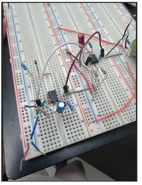 Prototype embedded hardware circuit assembled on a breadboard for Camerick Johnson's embedded systems and hardware development project